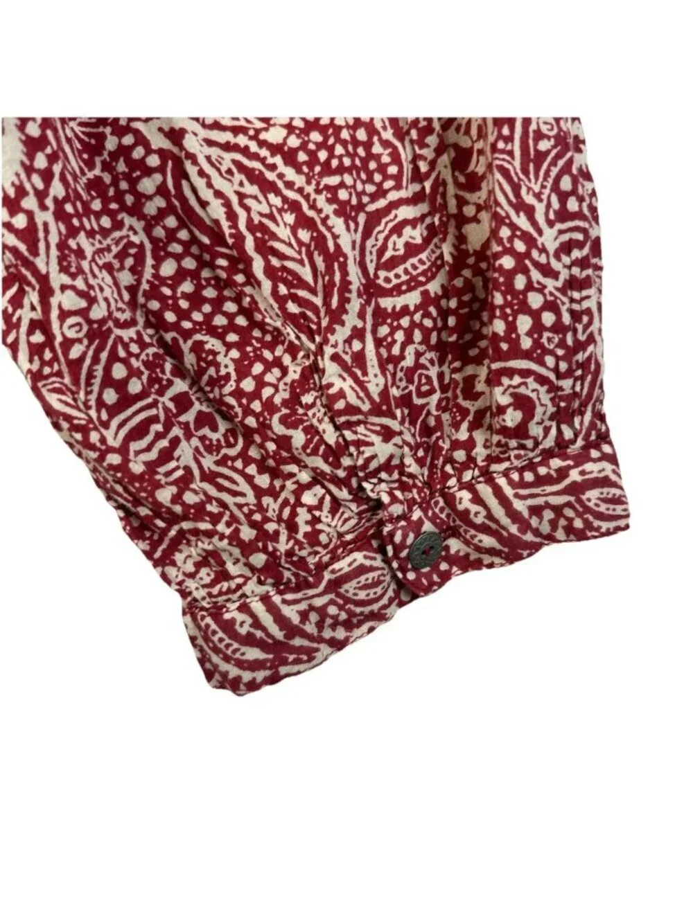 Free People Women's Size Small Cool Meadow Top Peasant Floral Oversized Red - Picture 10 of 13
